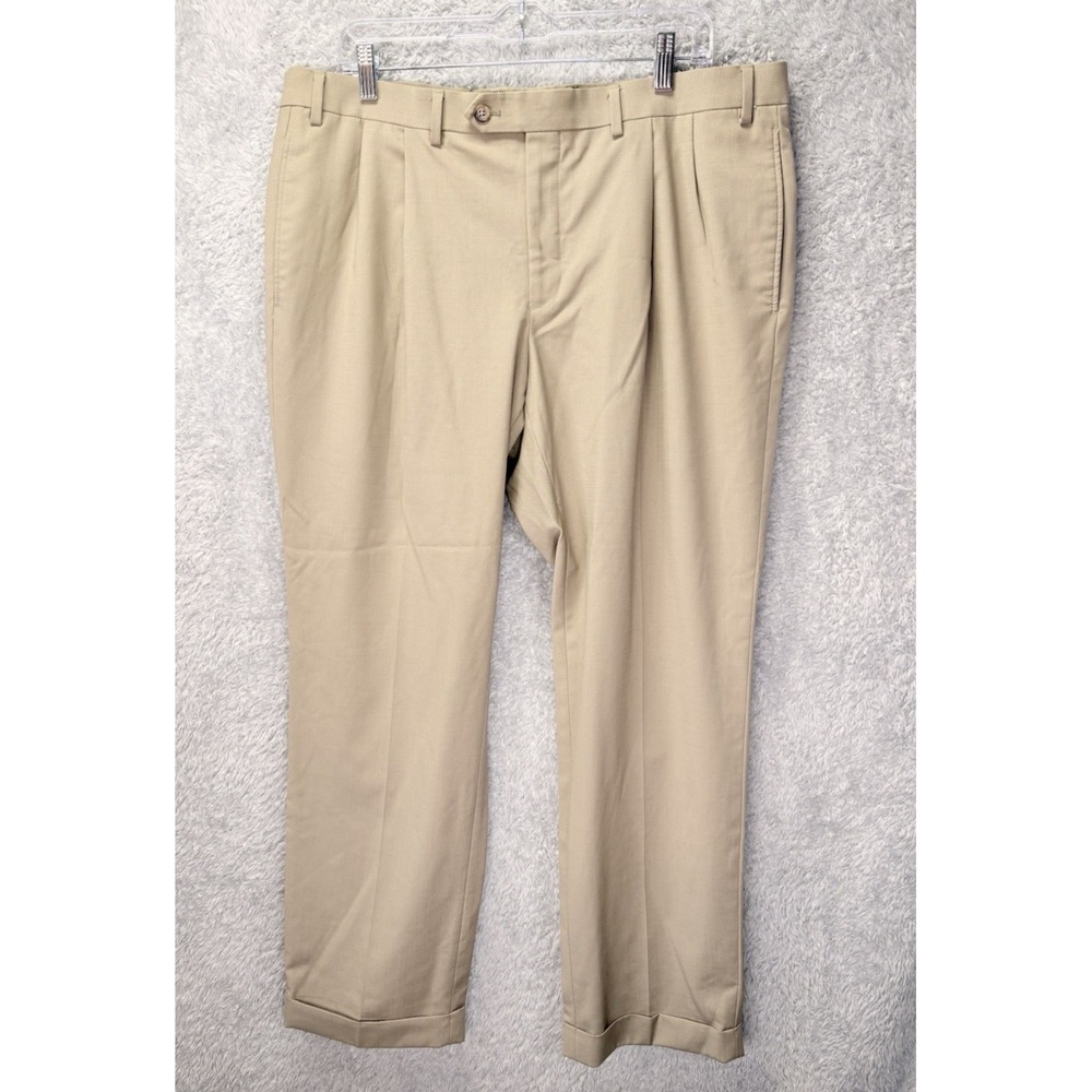 Lauren Ralph Lauren Mens 38x29 Wool Dress Pants Tan Pleated High Performance